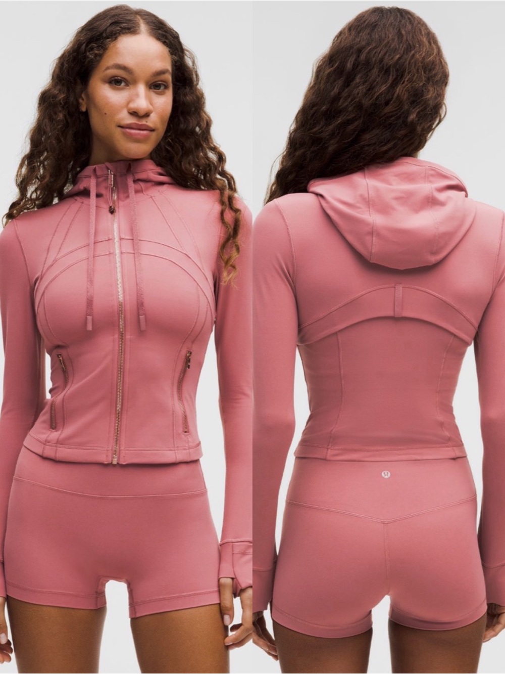 Define Cropped Hooded Jacket Nulu Dusk/Rose Gold/Rose Gold SZ 10